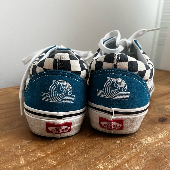Vans Old Skool Primary RARE COLOR Check Blue Teal - Picture 3 of 6